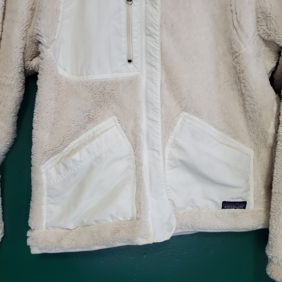 Patagonia Reversible Fleece Zip Up Jacket Ivory Md - Picture 5 of 13